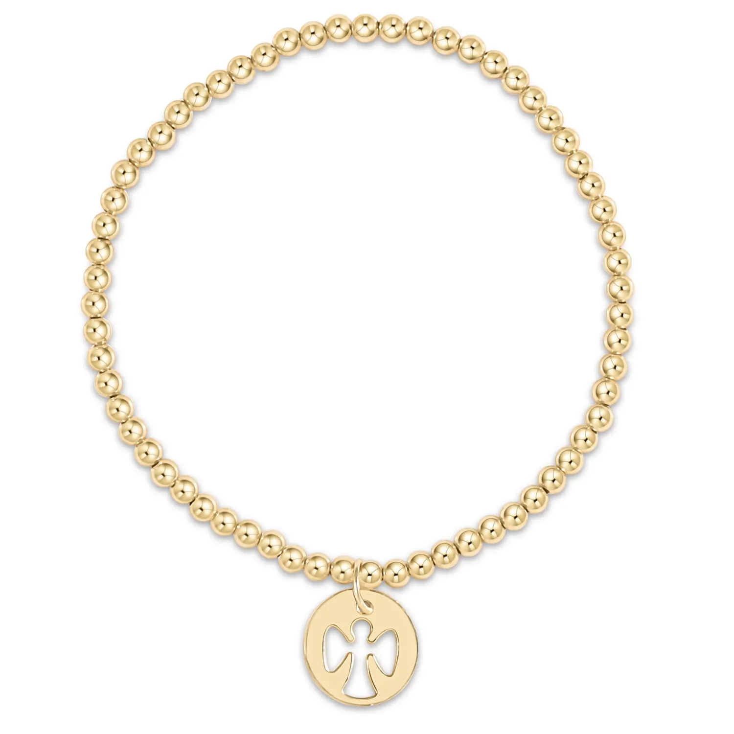 classic gold 3mm bracelet - guardian angel gold disc classic gold 3mm bracelet - guardian angel gold disc