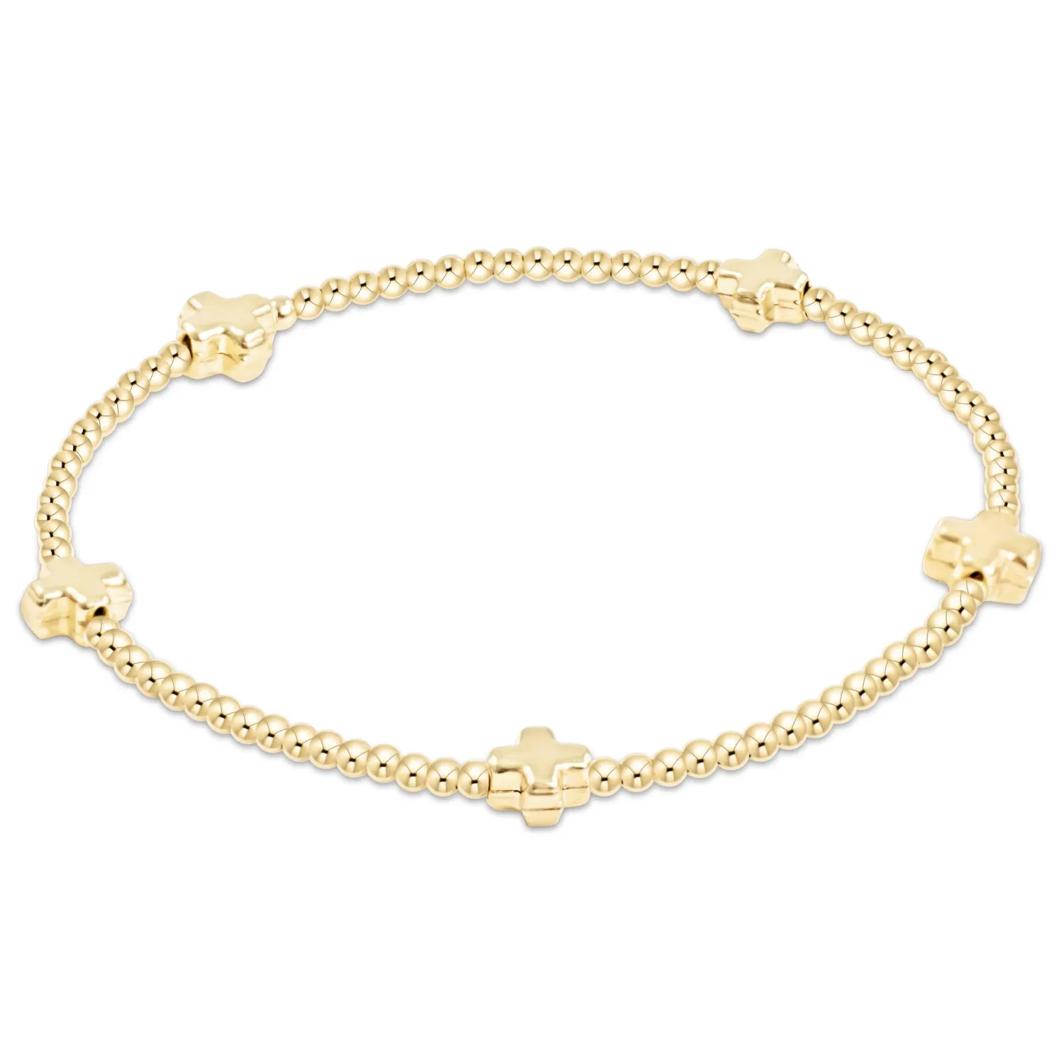 signature cross small 2mm gold bracelet - gold signature cross small 2mm gold bracelet - gold