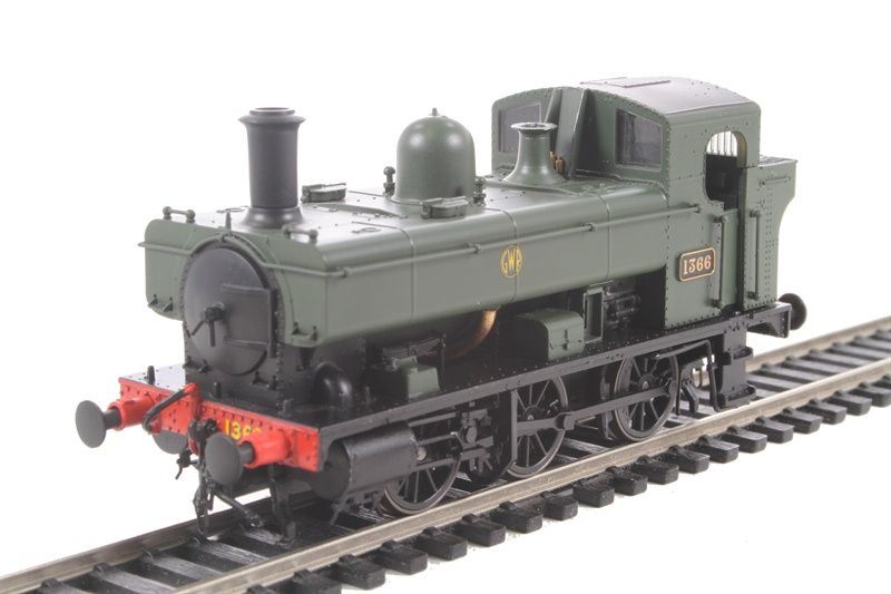 Heljan 0-6-0PT, 1366 class - GWR 1366 in green with monogram logo [6-pin DCC socket] [*SAVE £40!]