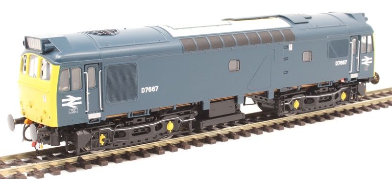 Heljan Class 25/3 BR rail blue D7667 with full yellow ends (twin double arrows – 1,000th loco built at Derby Works) (2534) [*SAVE £47!]