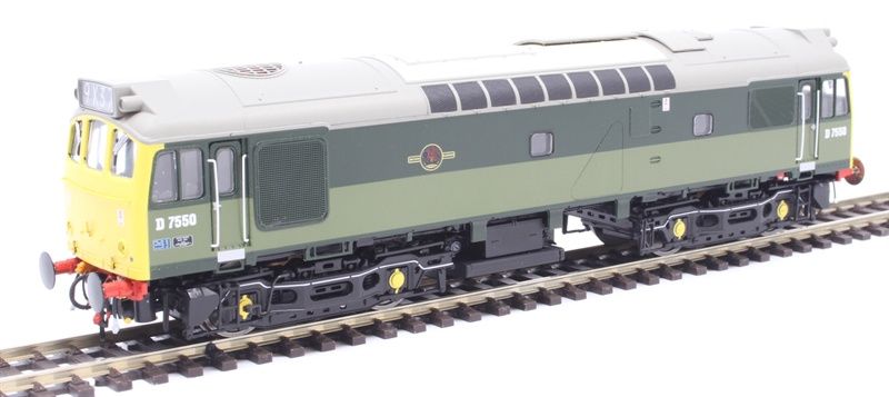 Heljan Class 25/3 BR two-tone green D7550 with full yellow ends and BR blue data panel (2532) [*SAVE £47!]