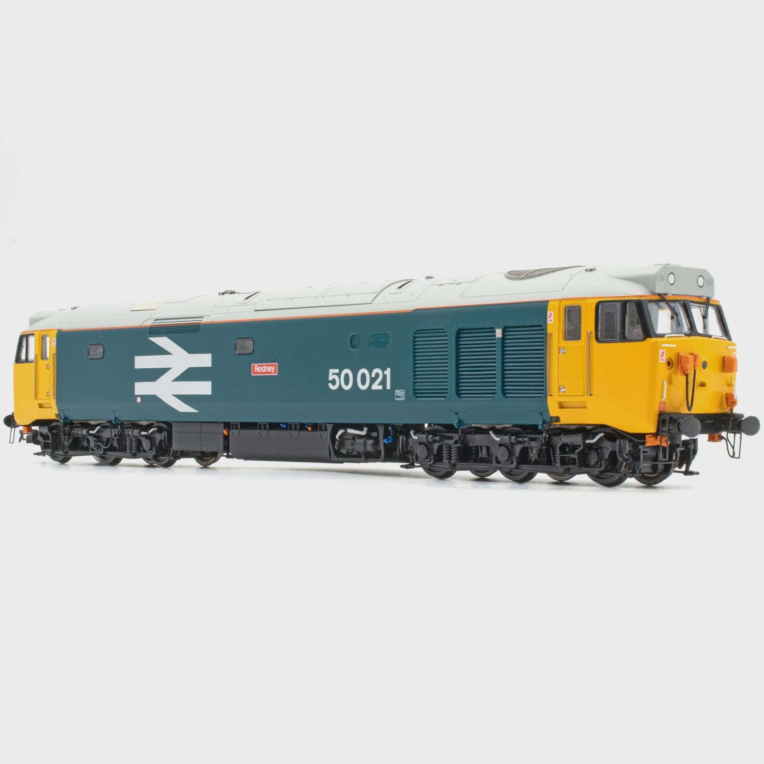 Accurascale ACC2215 BR Class 50 - Large Logo w/grey roof &amp; orange cantrail stripe - 50021 &#39;Rodney&#39; [FREE SHIPPING!]