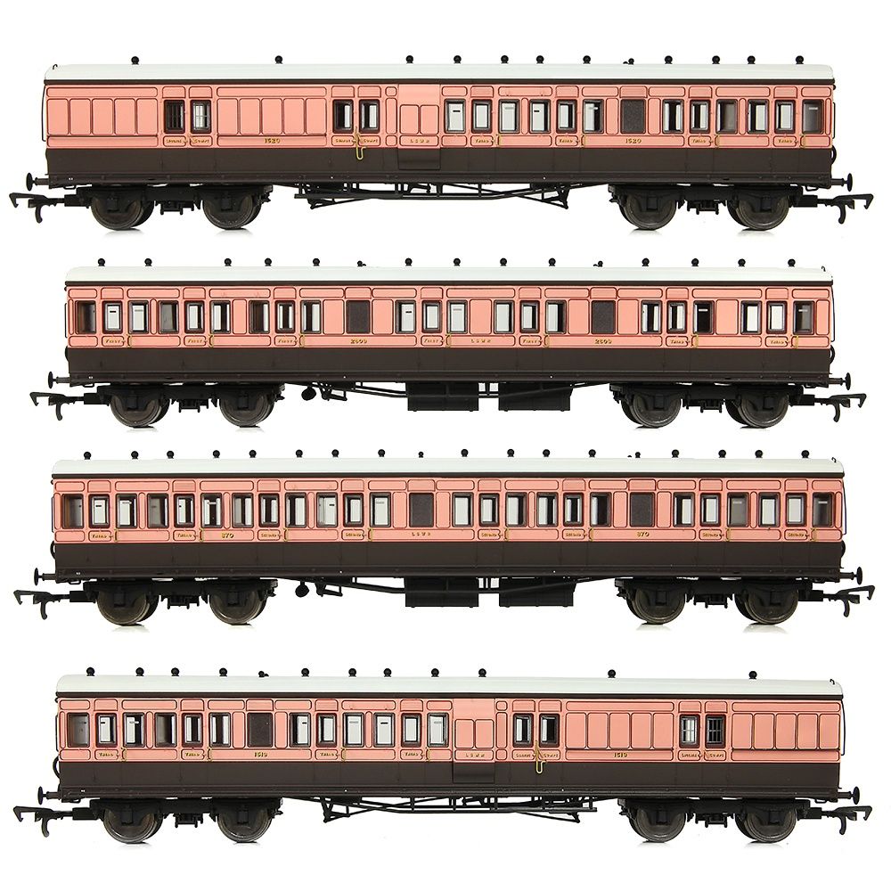 EFE Rail E86011 LSWR Cross Country 4-Coach Pack LSWR Salmon &amp; Brown