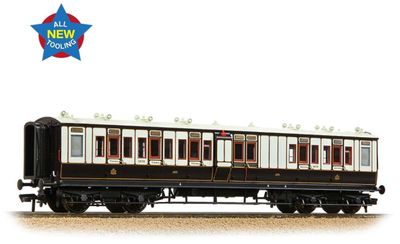 Bachmann Branchline 39-880 LNWR 50ft Arc Roof Brake Composite Corridor LNWR Dark Claret &amp; White