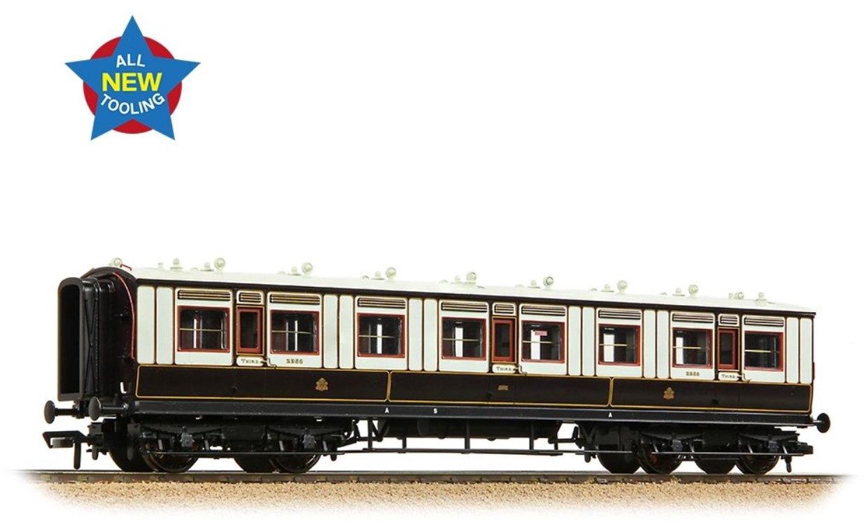 Bachmann Branchline 39-870 LNWR 50ft Arc Roof Third Corridor LNWR Dark Claret &amp; White