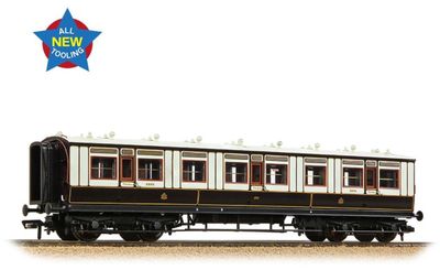 Bachmann Branchline 39-870 LNWR 50ft Arc Roof Third Corridor LNWR Dark Claret &amp; White