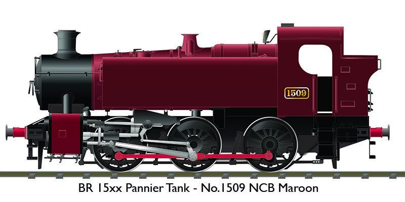 Rapido BR 15xx Pannier Tank - No.1509 NCB Maroon, DCC Ready [904006]