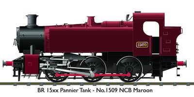 Rapido BR 15xx Pannier Tank - No.1509 NCB Maroon, DCC Ready [904006]