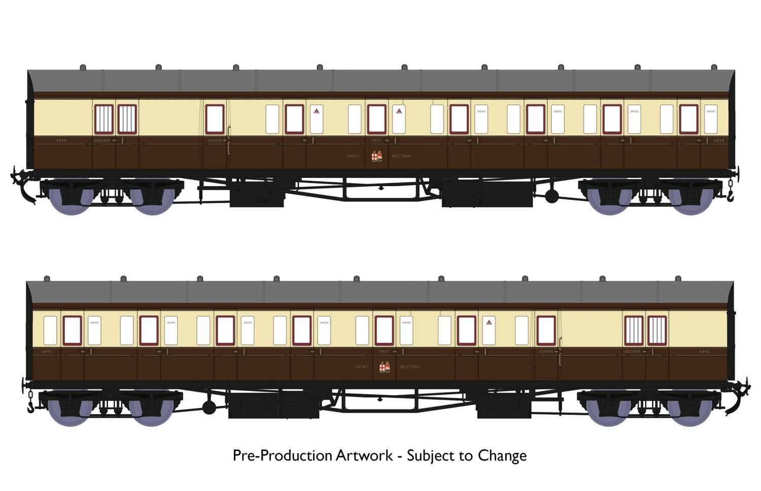 Rapido Dia E140 B Set, GWR Post-War Lined Livery [946010]