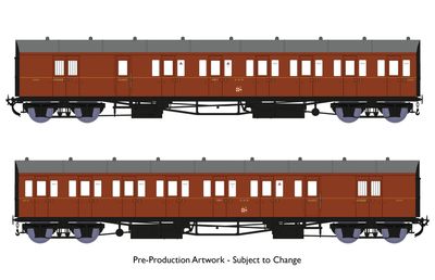 Rapido Dia E140 B Set, GWR Wartime Brown Livery [946009]