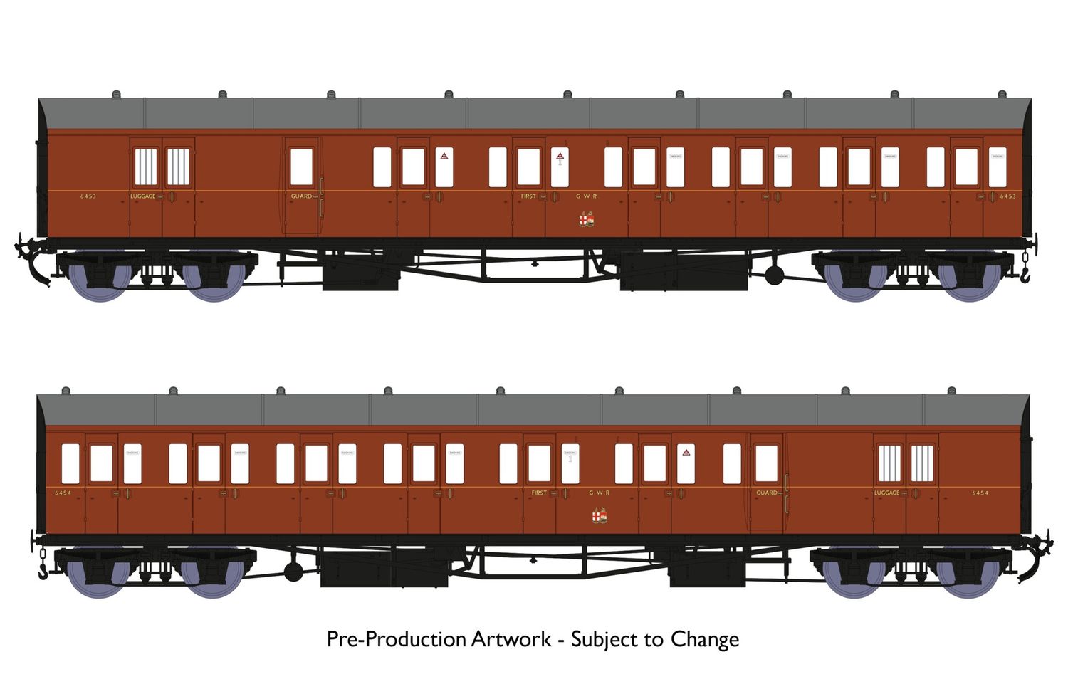 Rapido Dia E140 B Set, GWR Wartime Brown Livery [946008]