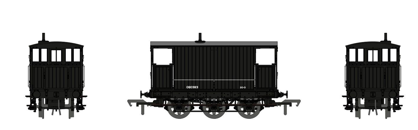 Rapido SECR 6-Wheel Brake Van No.80383 Engineers Black [931010]