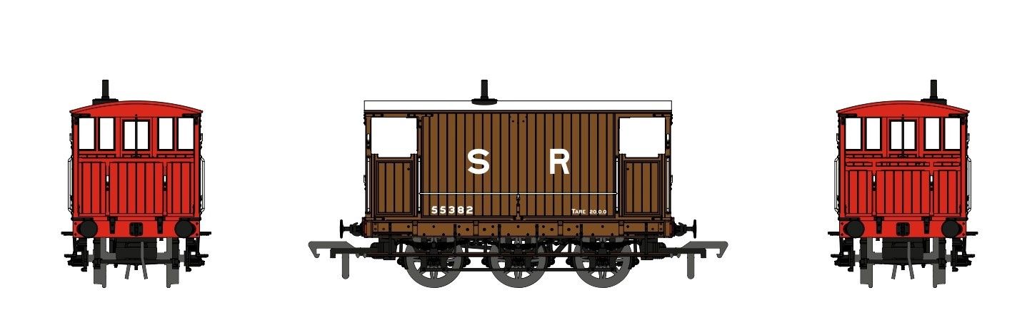 Rapido SECR 6-Wheel Brake Van No.55382 SR pre-36 livery [931003]