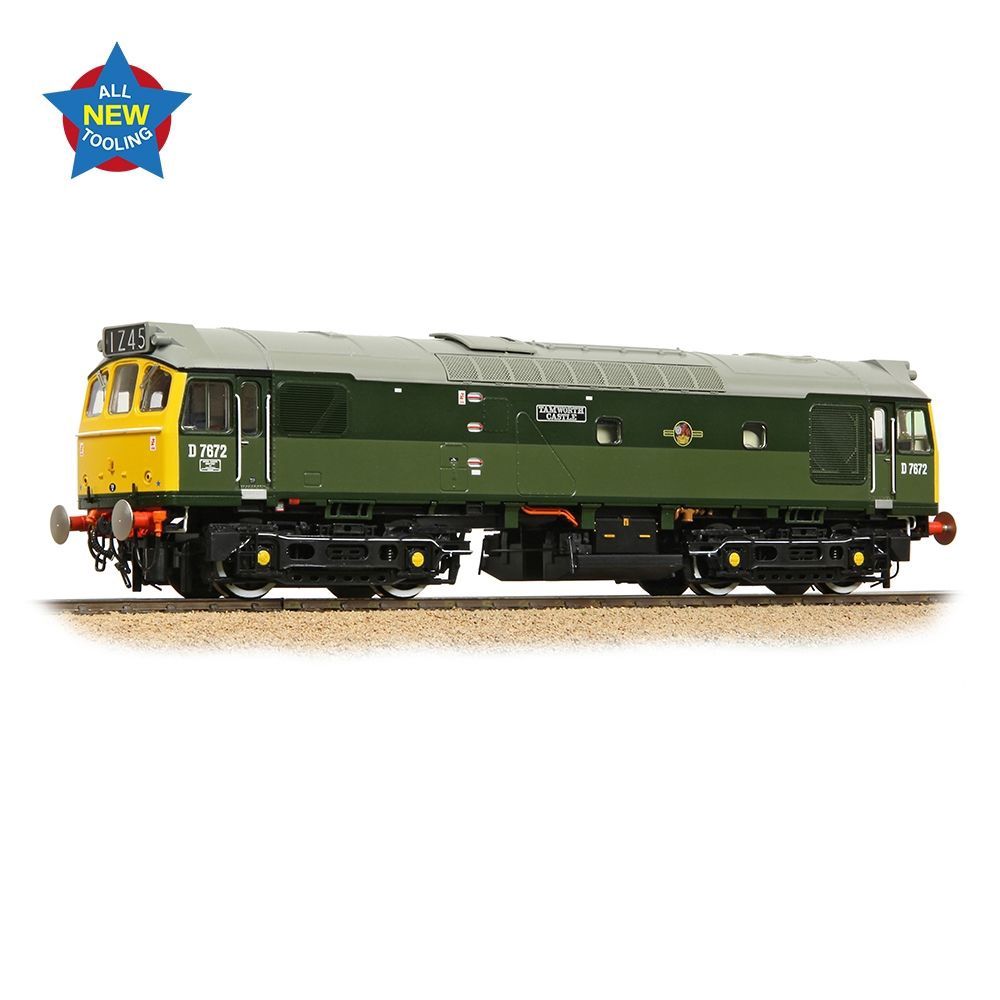 Bachmann Branchline Class 25/3 D7672 &#39;Tamworth Castle&#39; BR Two-Tone Green (Full Yellow Ends) [32-334]