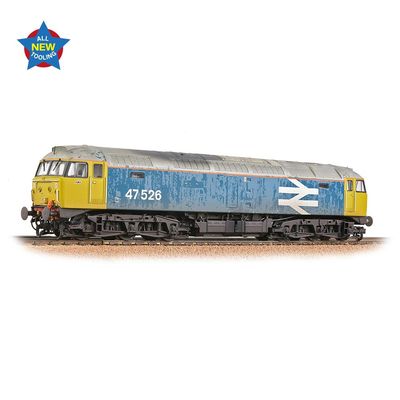 Bachmann Branchline Class 47/4 47526 BR Blue (Large Logo) [Weathered] [35-421] [*Summer Sale - SAVE £63.66!]