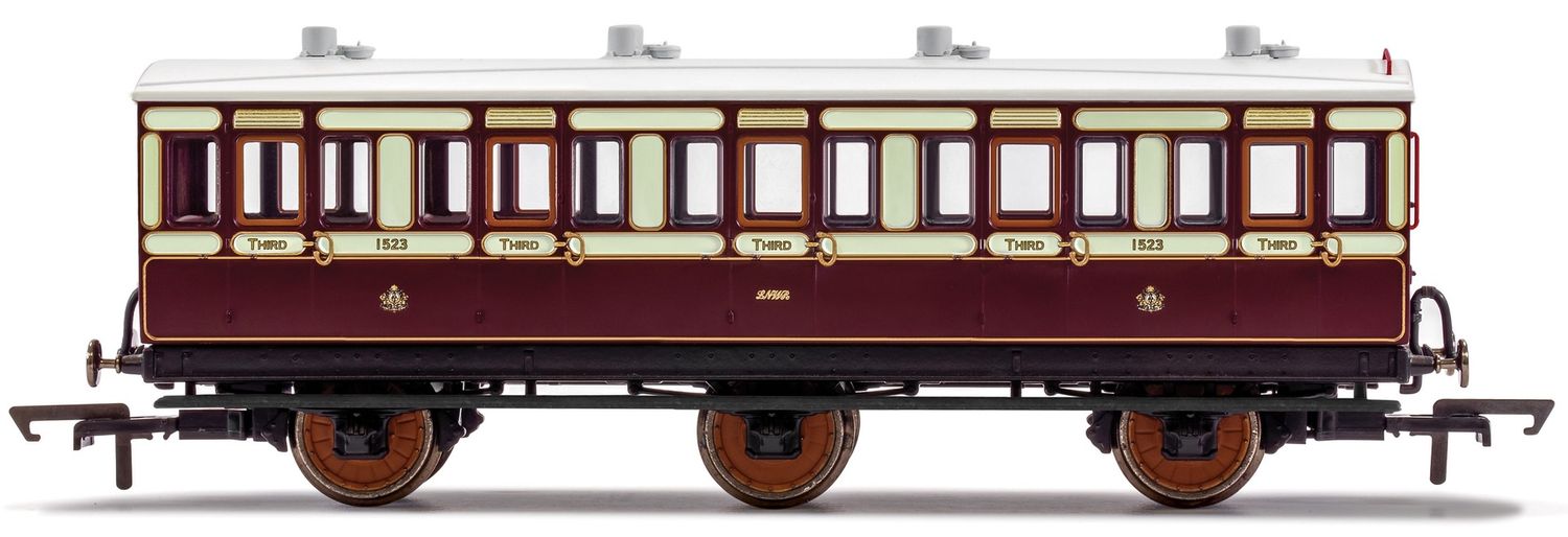 Hornby R40120 LNWR, 6 Wheel Coach, 3rd Class, Fitted Lights, 1523 - Era 2 [25% Off!*]