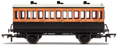 Hornby R40108A LSWR, 4 Wheel Coach, 3rd Class, Fitted Lights, 308 - Era 2 [25% Off!*]