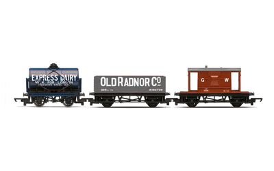 Hornby R60047 RailRoad Triple Wagon Pack, Mixed Wagons with Brake Van - Era 3 [25% Off!*]
