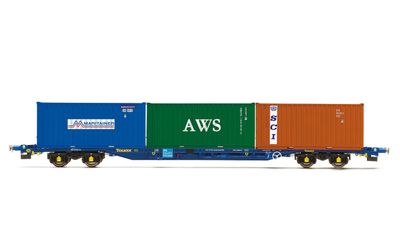 Hornby R60131 Touax, KFA Container Wagon with 3 x 20&#39; Containers - Era 11 [25% Off!*]