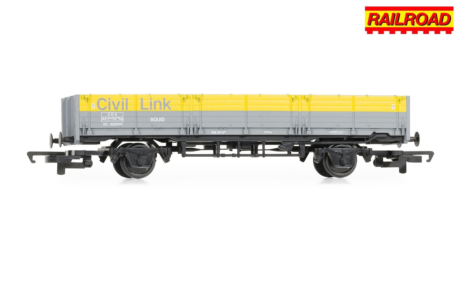 Hornby R60230 RailRoad Civil Link, &#39;ZDA&#39; 45 Ton Open &#39;Squid&#39; Wagon, 100065 - Era 8 [25% Off!*]