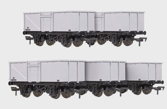 Dapol 16t Steel Mineral Wagon Set (5) BR Grey [4F-030-106]