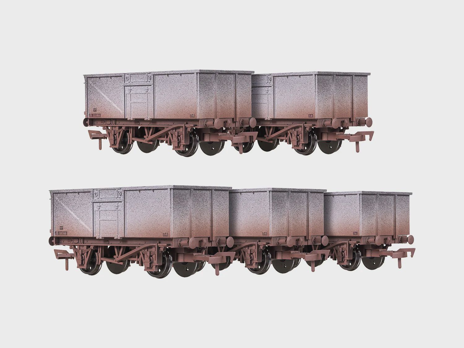 Dapol 16t Steel Mineral Wagon Set (5) BR Grey Weathered [4F-030-107]