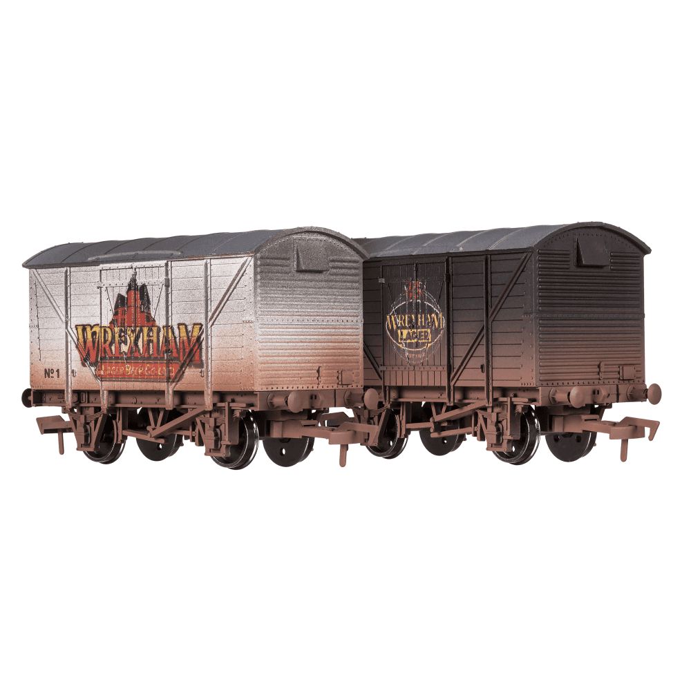 Dapol Ventilated Van Set (2) Wrexham Lager, Weathered [4F-012-050]
