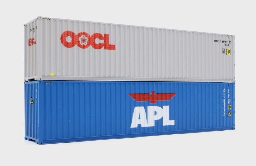 Dapol 40ft Hi Cube Container Set (2) OOCL/APL [4F-028-170]