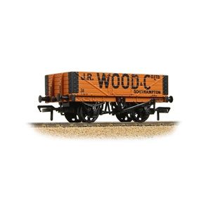 Bachmann Branchline 5-Plank Wagon Wooden Floor &#39;J.R. Wood &amp; Co. Ltd.&#39; Orange [37-053A]