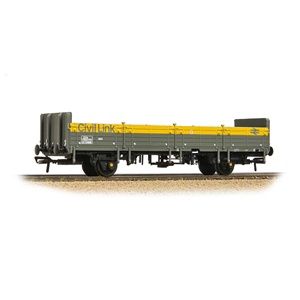 Bachmann Branchline BR ZDA &#39;Bass&#39; Open Wagon Low Ends BR Eng. &#39;Civil Link&#39; Grey &amp; Yellow [38-047]