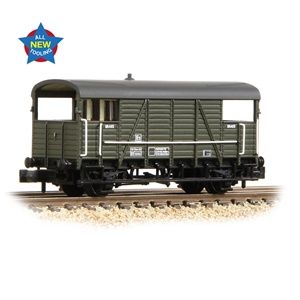 Graham Farish SE&amp;CR 25T &#39;Dance Hall&#39; Brake Van BR Departmental Olive Green [378-028A]