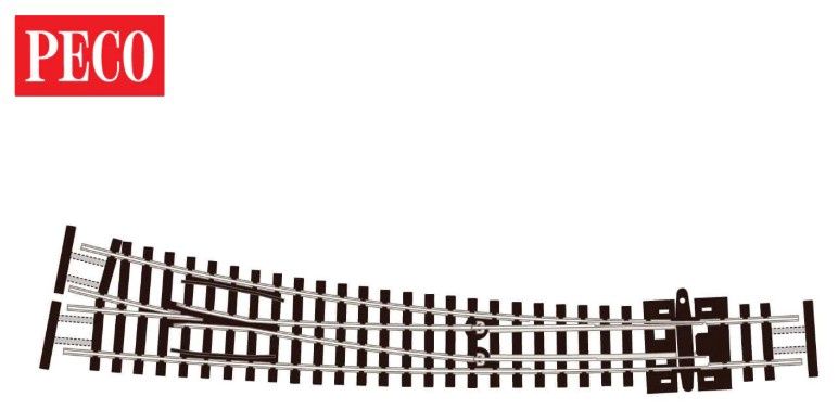 Peco SLE386F N Gauge Streamline Code 55 Curved Double Radius R/H Electrofrog Turnout