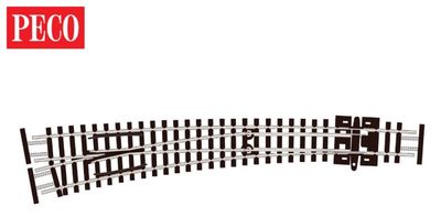 Peco SLE387F N Gauge Streamline Code 55 Curved Double Radius L/H Electrofrog Turnout