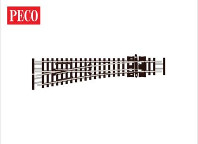 Peco SLE392F N Gauge Streamline Code 55 Small Radius L/H Electrofrog Turnout