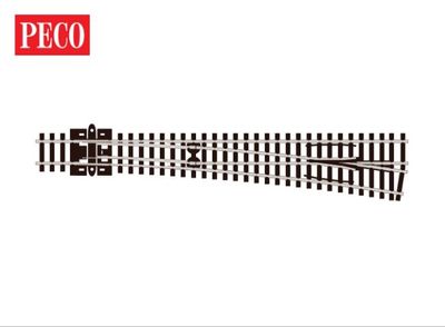 Peco SLE388 N Gauge Streamline Code 80 Large Radius R/H Electrofrog Turnout