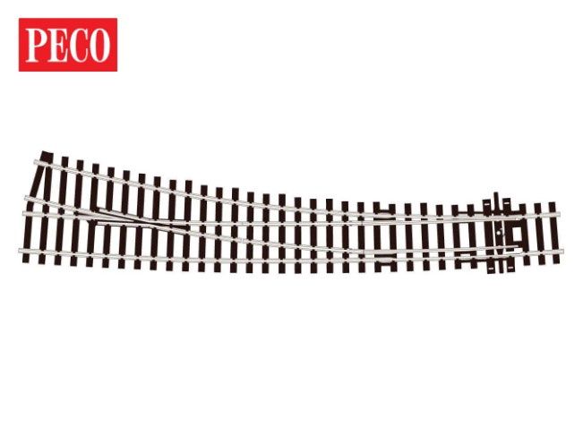 Peco SLE186 OO/HO Gauge Streamline Code 75 Curved Double Radius R/H Electrofrog Turnout