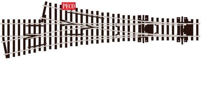 Peco SLE199 OO/HO Gauge Streamline Code 75 Asymmetric 3-Way Electrofrog Turnout, medium Radius