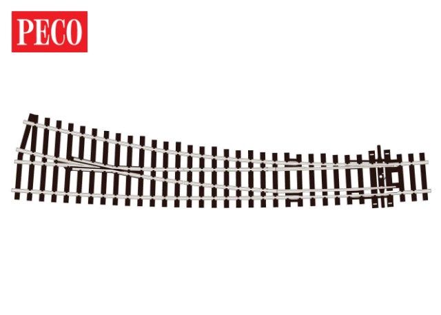 Peco SLE86 OO/HO Gauge Streamline Code 100 Curved Double Radius R/H Electrofrog Turnout