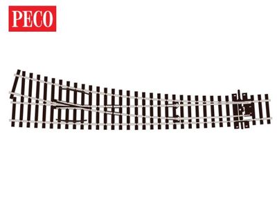 Peco SLE187 OO/HO Gauge Streamline Code 75 Curved Double Radius L/H Electrofrog Turnout