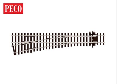 Peco SLE196 OO/HO Gauge Streamline Code 75 Medium Radius L/H Electrofrog Turnout