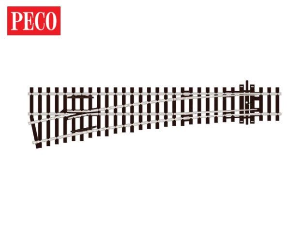 Peco SLE96 OO/HO Gauge Streamline Code 100 Medium Radius L/H Electrofrog Turnout