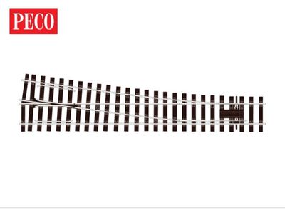 Peco SLE791BH O Gauge Streamline Code 124 Bullhead Medium Radius (1828mm, 72in.) Electrofrog Turnout R/H