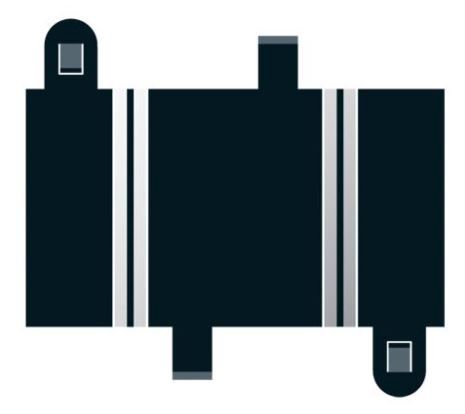 Scalextric C8200 Quarter Straight 87 mm x 2