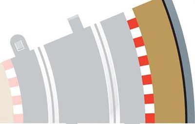 Scalextric C8239 Radius 2 Curve Outer Borders 22.5° x 4