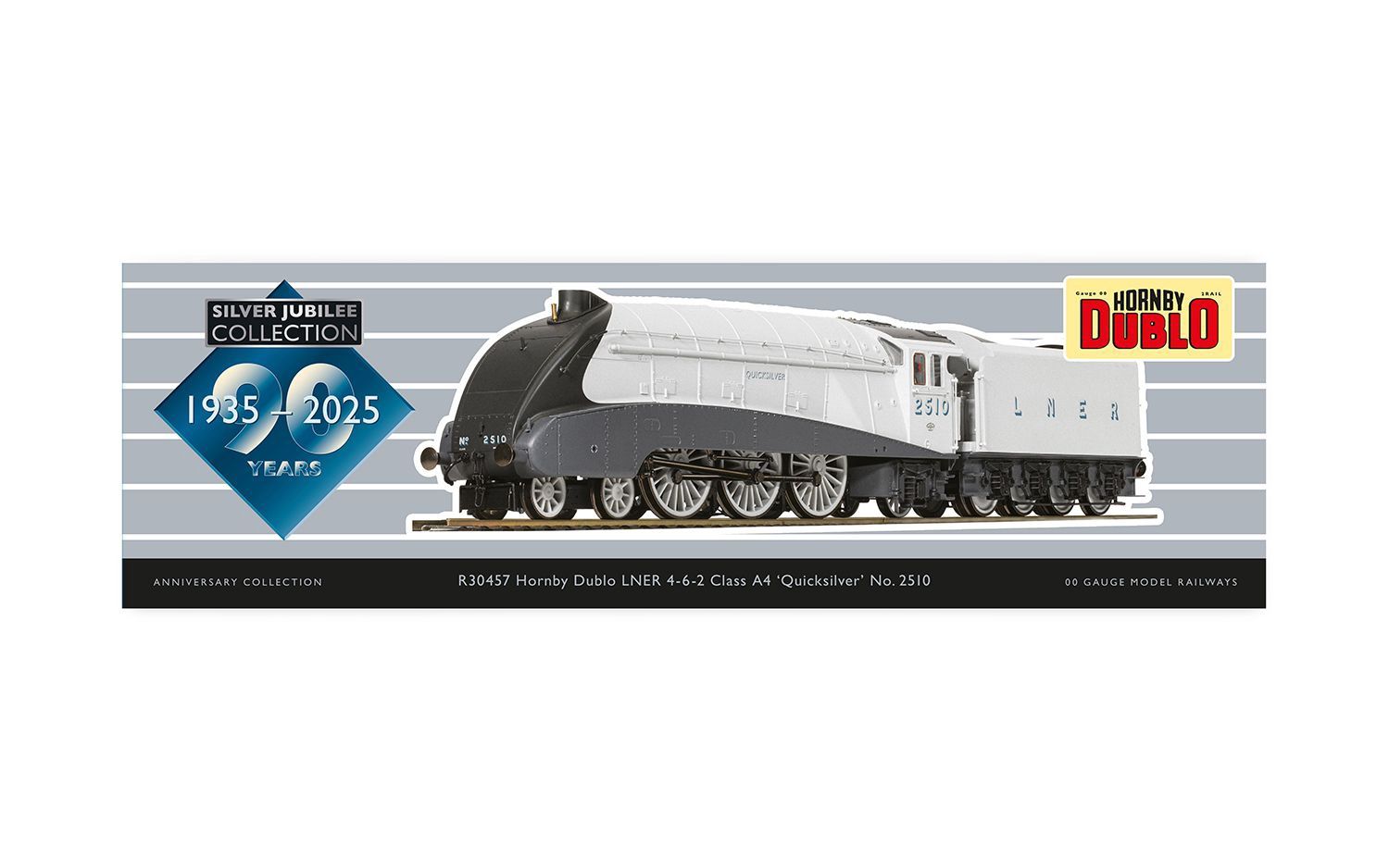 Hornby R30457 Hornby Dublo: LNER - Class A4 - 2510 &#39;Quicksilver&#39; (Silver Jubilee Collection)