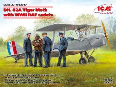 ICM de Havilland DH.82A Tiger Moth with WWII RAF Cadets (1:32) [32037]