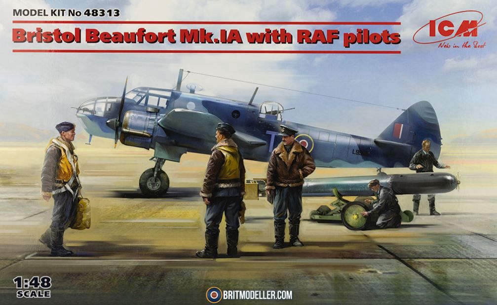 ICM Bristol Beaufort Mk.IA with RAF pilots (1:48) [48313]