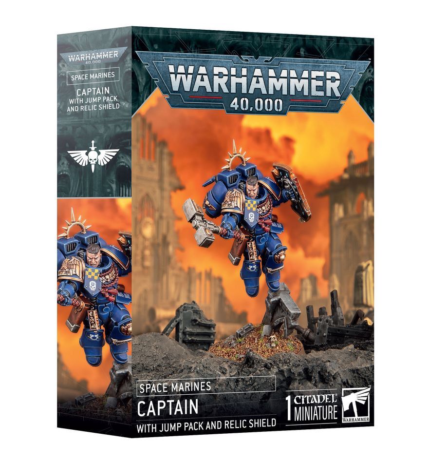 40,000: Space Marines, Captain with Jump Pack and Relic Shield