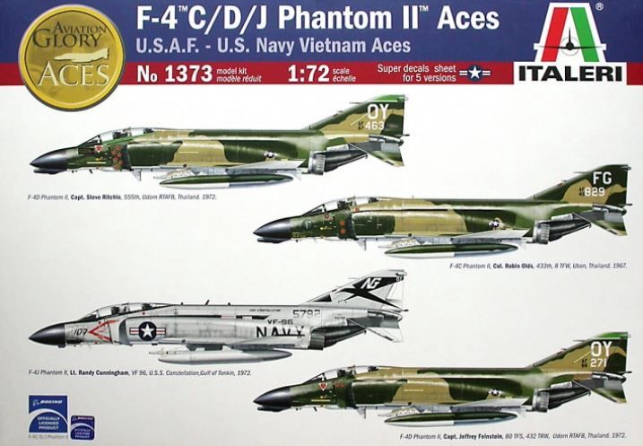 Italeri F-4C/D/J Phantom II Aces - USAF/US Navy Vietnam Aces [1:72] [1373]