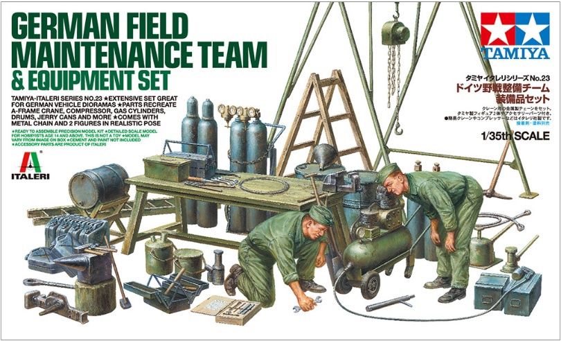 Tamiya German Field Maintenance Team and Equipment Set (1:35) [37023]